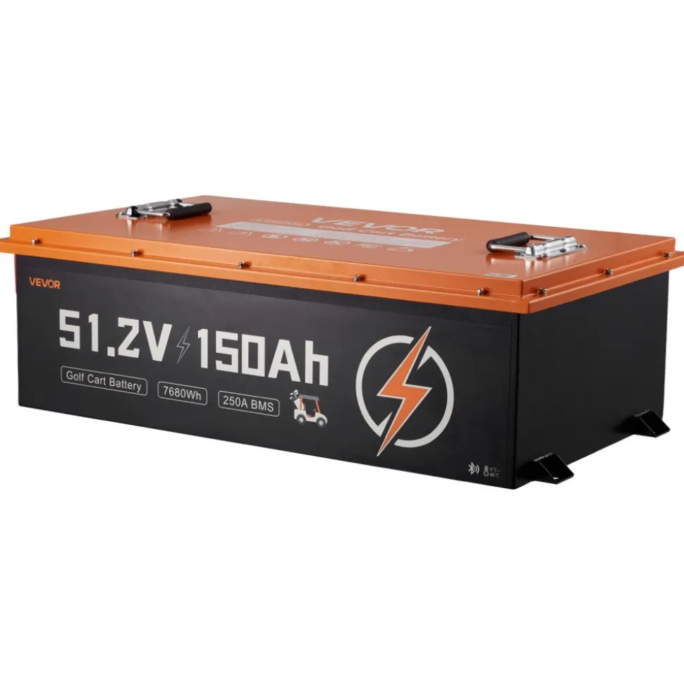 VEVOR 48V (51.2V) 150AH Lithium Golf Cart Battery, with 20A Charger, Lifepo4 Battery Kit, Built-in 250A BMS, with Bluetooth & Touch Monitor, 2C Discharge, 4000 Cycles, for Golf Carts, Trolling Motors