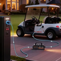 VEVOR 48V (51.2V) 52AH Lithium Golf Cart Battery, with 15A Charger, Lifepo4 Battery Kit, Built-in 100A BMS, 4000 Cycles, 2C Discharge Rate, Bluetooth & Mobile APP, for Golf Carts, Trolling Motors
