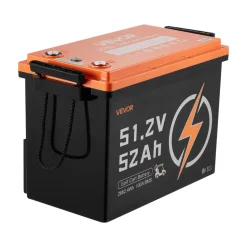 VEVOR 48V (51.2V) 52AH Lithium Golf Cart Battery, with 15A Charger, Lifepo4 Battery Kit, Built-in 100A BMS, 4000 Cycles, 2C Discharge Rate, Bluetooth & Mobile APP, for Golf Carts, Trolling Motors