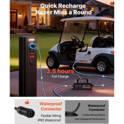VEVOR 48V (51.2V) 52AH Lithium Golf Cart Battery, with 15A Charger, Lifepo4 Battery Kit, Built-in 100A BMS, 4000 Cycles, 2C Discharge Rate, Bluetooth & Mobile APP, for Golf Carts, Trolling Motors