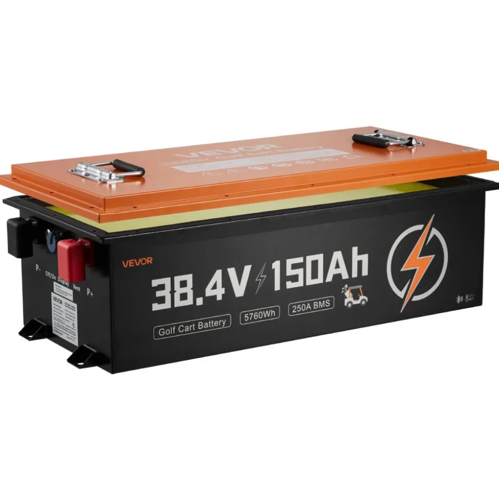 VEVOR 36V (38.4V) 150AH Lithium Golf Cart Battery, with 25A Charger, Lifepo4 Battery Kit, Built-in 250A BMS, with Bluetooth Mobile APP & Touch Monitor, 4000 Cycles, for Golf Carts, Trolling Motors