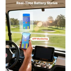 VEVOR 36V (38.4V) 52AH Lithium Golf Cart Battery, with 18A Charger, Lifepo4 Battery Kit, Built-in 100A BMS, 4000 Cycles, 2C Discharge Rate, Bluetooth & Mobile APP, for Golf Carts, Trolling Motors