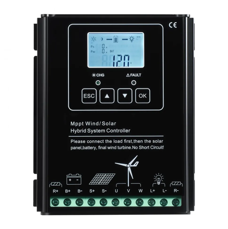 VEVOR 12V 600W Solar Wind Power Kit, 2PCS 100W Solar Panel + 400W Wind Turbine + 12.8V 100Ah LiFePO4 Battery + 1000W Power Inverter + MPPT Wind/Solar Hybrid Controller for Home RV Boat Farm Off-Grid