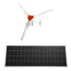 VEVOR 24V 1000W Solar Wind Power Kit, 6*100W Solar Panel + 400W Wind Turbine + 25.6V 100Ah LiFePO4 Battery + 3000W Power Inverter + MPPT Wind/Solar Hybrid Controller for Home Boat Cabin Farm Off-Grid