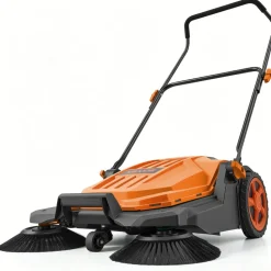 VEVOR Walk-Behind Hand Push Floor Sweeper, Manual Floor Sweeper Non-Electric with 25.6