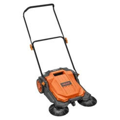 VEVOR Walk-Behind Hand Push Floor Sweeper, Manual Floor Sweeper Non-Electric with 25.6