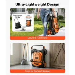 VEVOR Walk-Behind Hand Push Floor Sweeper, Manual Floor Sweeper Non-Electric with 25.6
