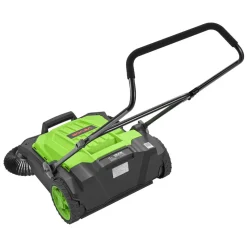 VEVOR Walk-behind Hand Push Floor Sweeper, 25.6" Sweeping Width Floor Sweeper Manual Non-Electric, 5-Gallon Waste Container, Angle & Height Adjustable Folding Handle for Walkway, Yard, Garage, Patio