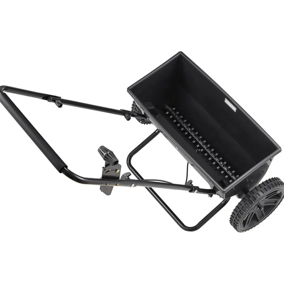 VEVOR Walk-Behind Push Spreader, 50LBS Capacity, Drop Spreader with Hopper Grate, 18 in Spreading Width & 30 Settings, 10 in All Terrain Tires, Garden & Lawn Spreaders for Seed, Fertilizer, Salt