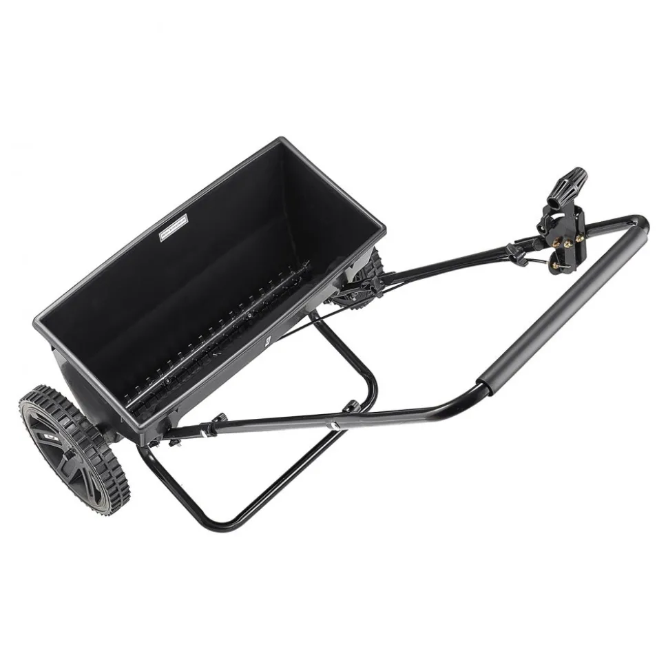 VEVOR Walk-Behind Push Spreader, 50LBS Capacity, Drop Spreader with Hopper Grate, 18 in Spreading Width & 30 Settings, 10 in All Terrain Tires, Garden & Lawn Spreaders for Seed, Fertilizer, Salt