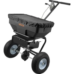 VEVOR Walk-Behind Spreader, 12ft Spreading Width, Push Broadcast Spreader with 13