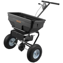 VEVOR Walk-Behind Spreader, 12ft Spreading Width, Push Broadcast Spreader with 13