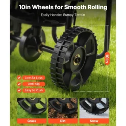 VEVOR Walk-Behind Spreader, 9.8ft Spreading Width, Push Broadcast Spreader with 10