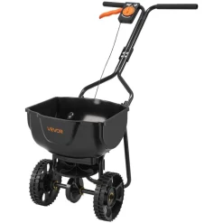VEVOR Walk-Behind Spreader, 9.8ft Spreading Width, Push Broadcast Spreader with 10