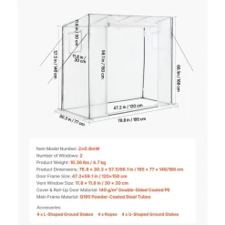 VEVOR Walk-in Greenhouse, 76.8" x 30.3" x 66.1" Greenhouse for Outdoors with Windows, PE Cover, Roll-Up Zipper Door, Walk in Green House Kit, Portable Plant Garden Hot House for Backyard, Outside
