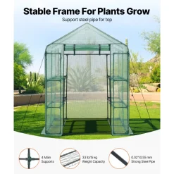 VEVOR Walk-in Greenhouse, 55.5