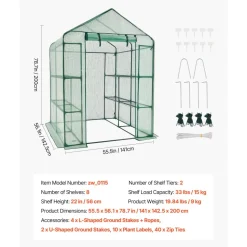 VEVOR Walk-in Greenhouse, 55.5