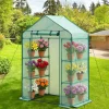 VEVOR Walk-in Greenhouse, 55.5" x 28.3" x 78.7" Greenhouse for Outdoors with PE Cover, 2 Tiers 4 Shelves, Roll-Up Zipper Door, Walk in Green House, Portable Plant Garden Hot House for Backyard Outside