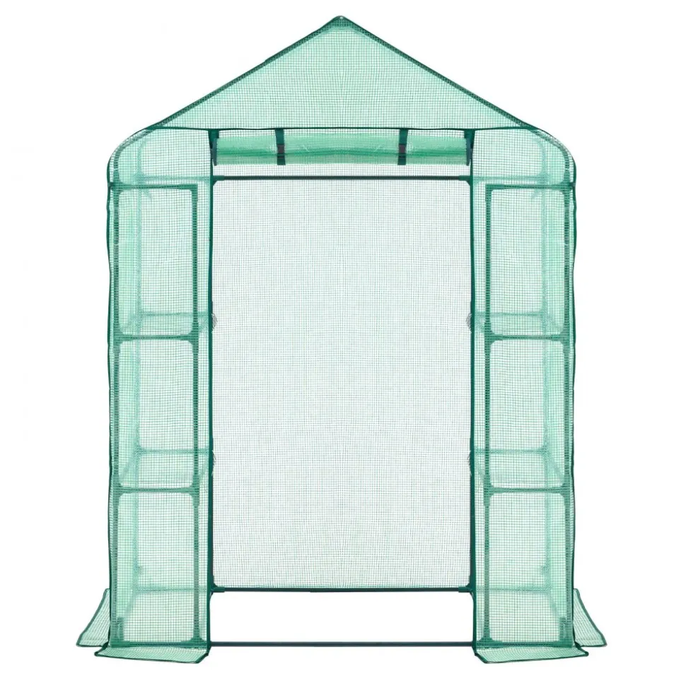 VEVOR Walk-in Greenhouse, 55.5" x 28.3" x 78.7" Greenhouse for Outdoors with PE Cover, 2 Tiers 4 Shelves, Roll-Up Zipper Door, Walk in Green House, Portable Plant Garden Hot House for Backyard Outside