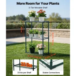 VEVOR Walk-in Green House, 78 x 39.4 x 78.7 in, Greenhouse with Shelves, High Strength PE Cover with Zipper Door and Steel Frame, Assembly in Minutes, Suitable for Planting and Storage