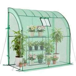 VEVOR Walk-in Green House, 78 x 39.4 x 78.7 in, Greenhouse with Shelves, High Strength PE Cover with Zipper Door and Steel Frame, Assembly in Minutes, Suitable for Planting and Storage