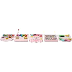 VEVOR Wall Busy Board, 14-in-1 Castle Montessori Sensory Activity Panels, Learning Activity Center for Daycare, Classroom, Playroom, and Home, Sturdy Wooden Educational Toys, with Mounting Hardware