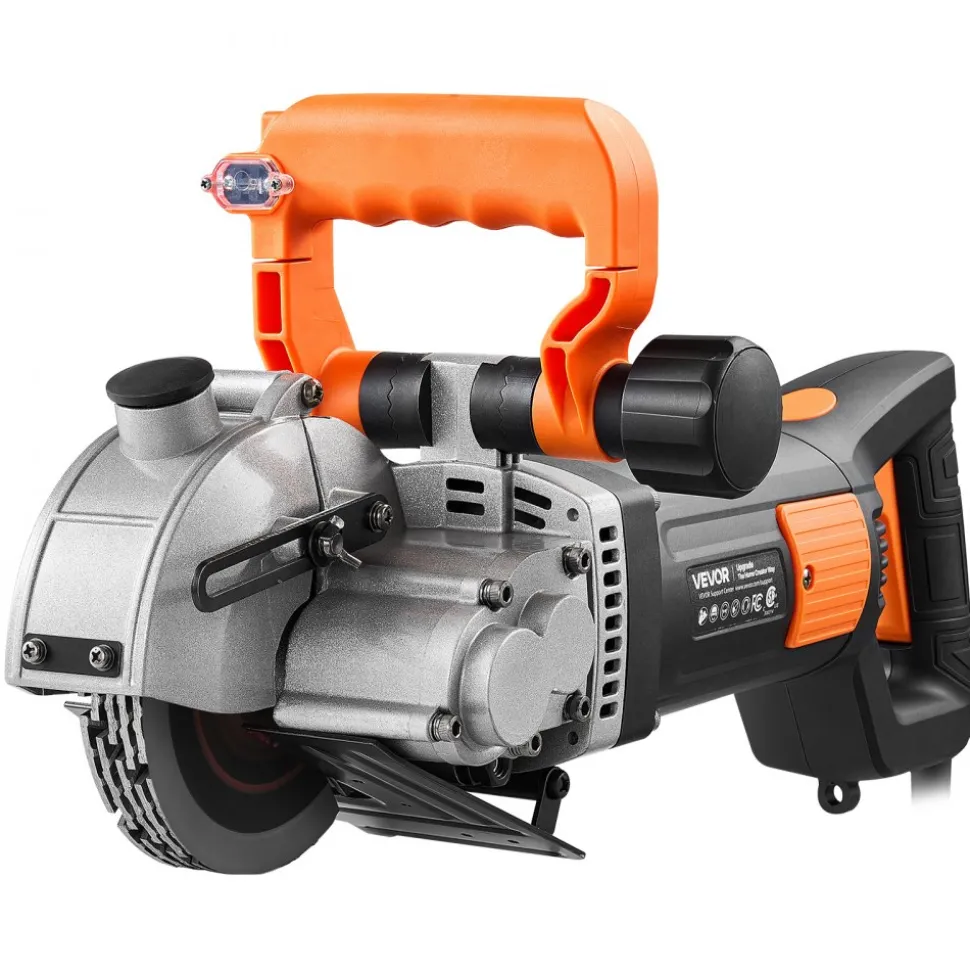 VEVOR Wall Chaser, 4800W Electric Wall Groove Cutting Machine, 6800 RPM Max Speed, Concrete Slotting Cutter with Guide Line, 5 pcs Blades, Adjustable Handle for Cutting Grooves in Brick, Concrete