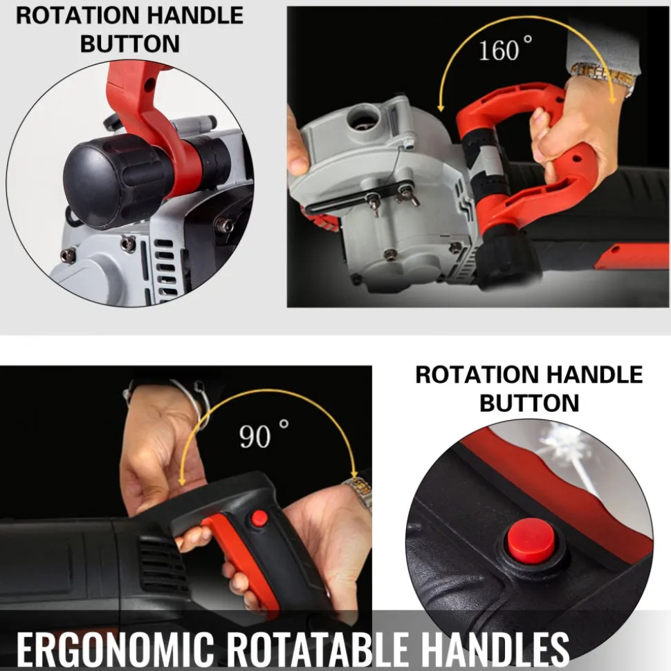 VEVOR Wall Chaser, 2500W 38 mm Cutting Width,Wall Groove Cutting Machine 34MM Cutting Depth,Wall Slotting Machine With 5 Saw Blades 4.5" Diameter 6300r/Min,One-time Forming Dustless