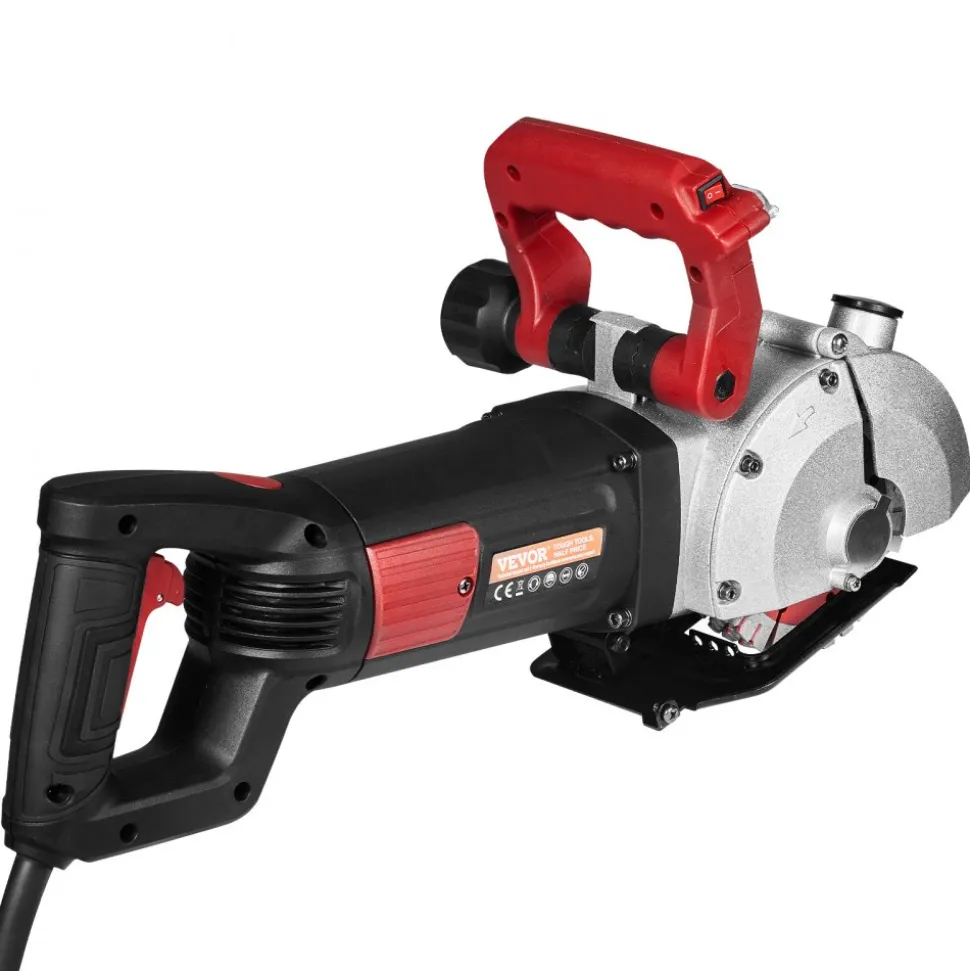 VEVOR Wall Chaser, 2500W 38 mm Cutting Width,Wall Groove Cutting Machine 34MM Cutting Depth,Wall Slotting Machine With 5 Saw Blades 4.5" Diameter 6300r/Min,One-time Forming Dustless