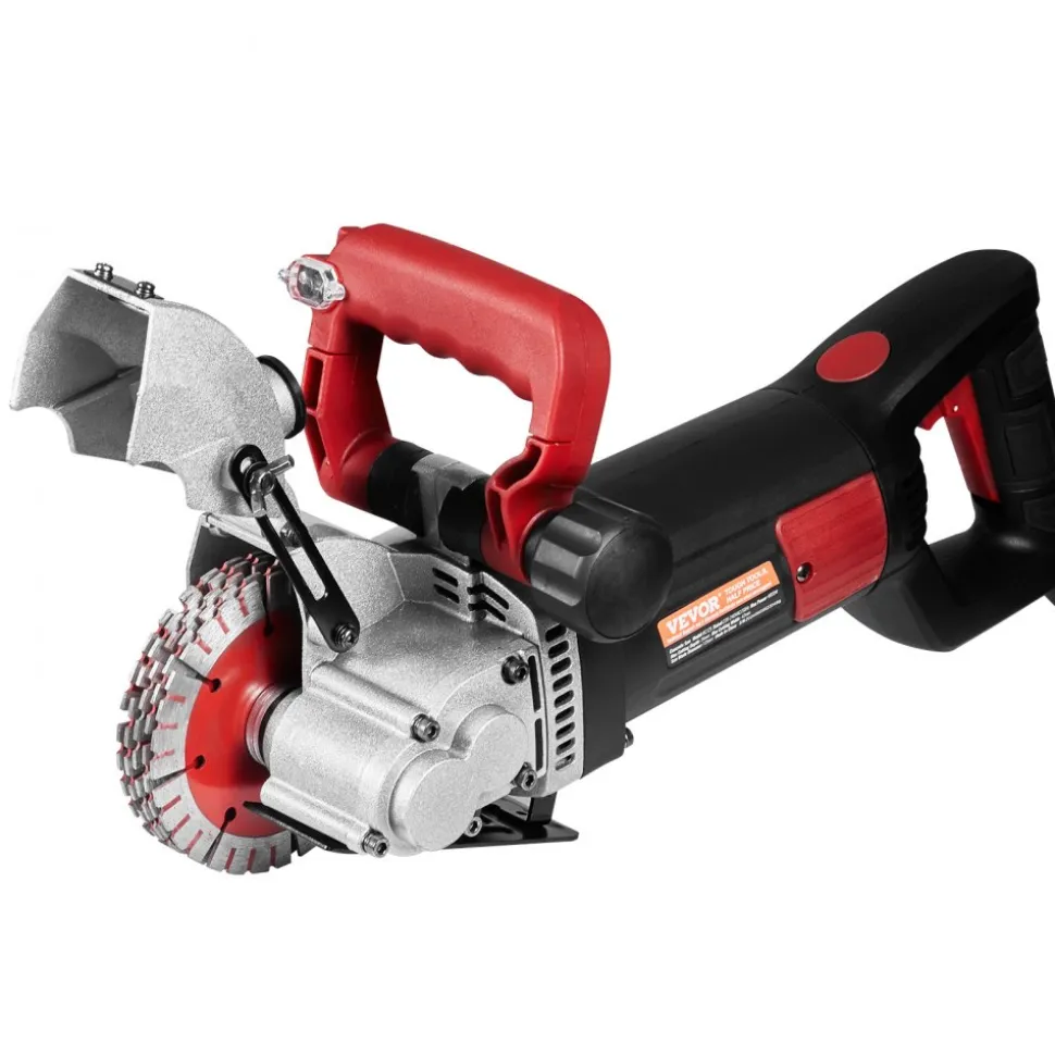 VEVOR Wall Chaser, 2500W 38 mm Cutting Width,Wall Groove Cutting Machine 34MM Cutting Depth,Wall Slotting Machine With 5 Saw Blades 4.5" Diameter 6300r/Min,One-time Forming Dustless