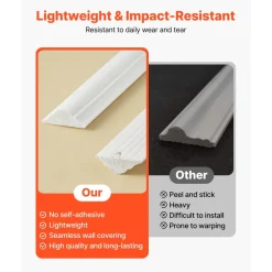 VEVOR Wall Molding 3 Pack, Wainscoting Panels Kit, Lightweight Paintable Polystyrene, Easy to Install Accent Wall Trim for Interior Décor Living Room, Bedroom, Home, White (31x63 + 31x24 in)