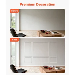VEVOR Wall Molding 3 Pack, Wainscoting Panels Kit, Lightweight Paintable Polystyrene, Easy to Install Accent Wall Trim for Interior Décor Living Room, Bedroom, Home, White (31x63 + 31x24 in)