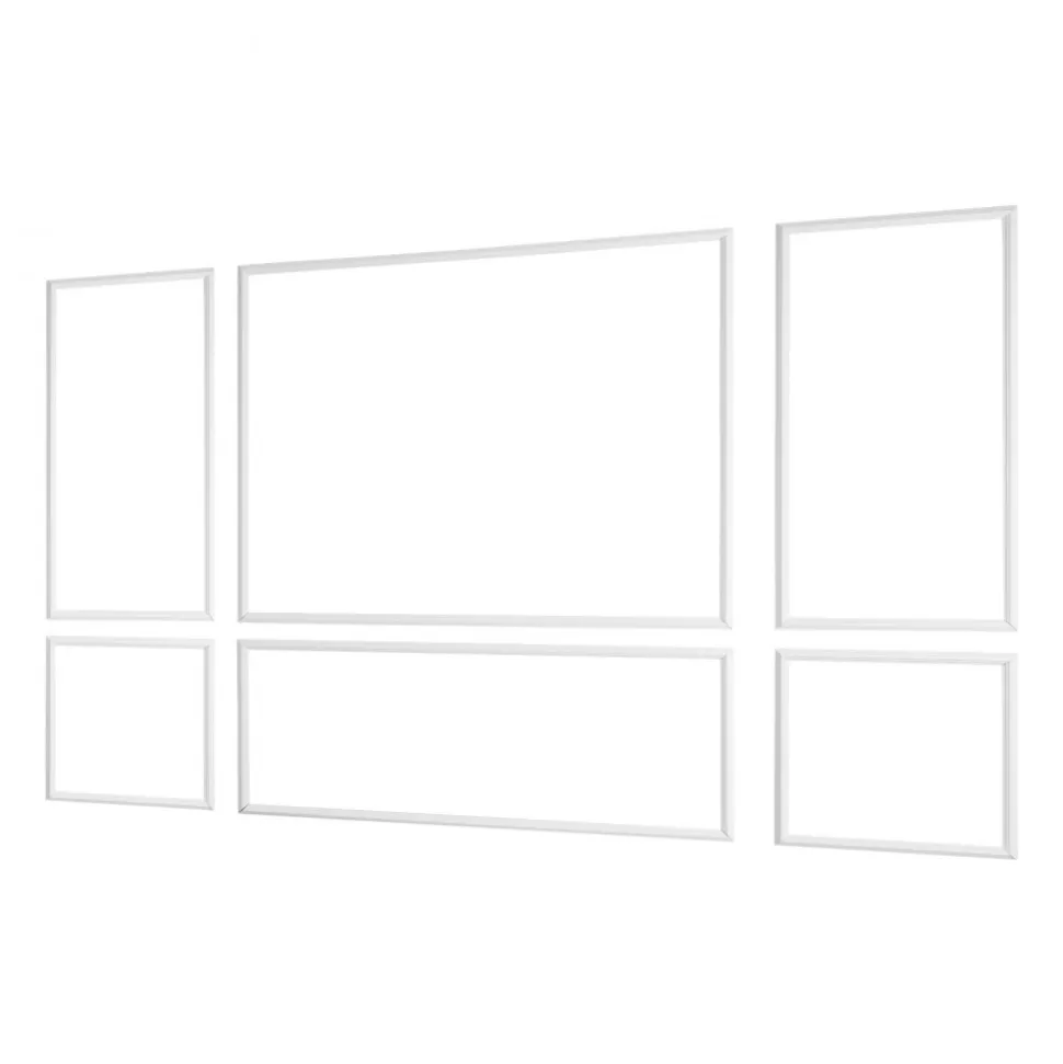 VEVOR Wall Molding 3 Pack, Wainscoting Panels Kit, Lightweight Paintable Polystyrene, Easy to Install Accent Wall Trim for Interior Décor Living Room, Bedroom, Home, White (23x56.3 + 23x23 in)