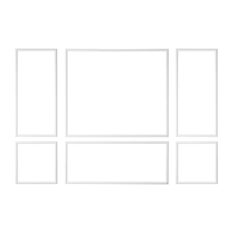 VEVOR Wall Molding 3 Pack, Wainscoting Panels Kit, Lightweight Paintable Polystyrene, Easy to Install Accent Wall Trim for Interior Décor Living Room, Bedroom, Home, White (23x56.3 + 23x23 in)