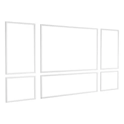 VEVOR Wall Molding 3 Pack, Wainscoting Panels Kit, Lightweight Paintable Polystyrene, Easy to Install Accent Wall Trim for Interior Décor Living Room, Bedroom, Home, White (23x56.3 + 23x23 in)