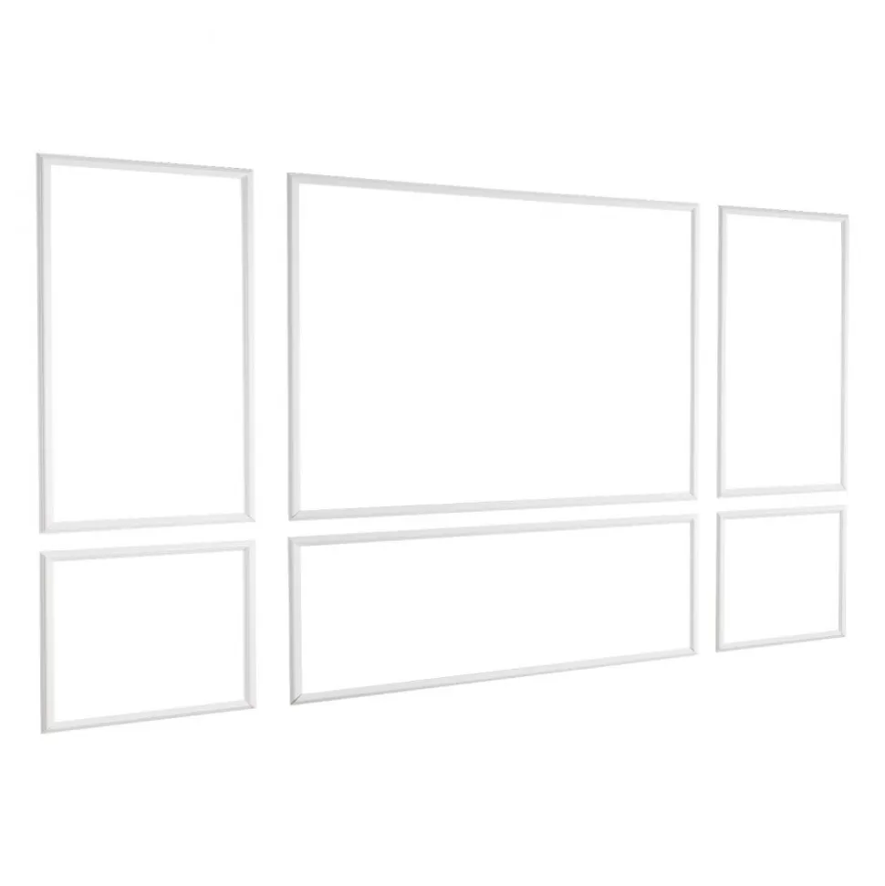 VEVOR Wall Molding 3 Pack, Wainscoting Panels Kit, Lightweight Paintable Polystyrene, Easy to Install Accent Wall Trim for Interior Décor Living Room, Bedroom, Home, White (23x56.3 + 23x23 in)