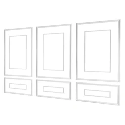VEVOR Wall Molding 3 Pack, Wainscoting Panels Kit with Dual-Line Wide & Narrow Profile, Lightweight Paintable Polystyrene, Easy to Install Accent Wall Trim for Interior Living Room, Bedroom,White