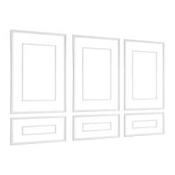 VEVOR Wall Molding 3 Pack, Wainscoting Panels Kit with Dual-Line Wide & Narrow Profile, Lightweight Paintable Polystyrene, Easy to Install Accent Wall Trim for Interior Living Room, Bedroom,White