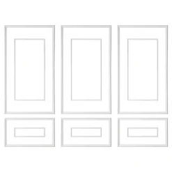 VEVOR Wall Molding 3 Pack, Wainscoting Panels Kit with Dual-Line Wide & Narrow Profile, Lightweight Paintable Polystyrene, Easy to Install Accent Wall Trim for Interior Living Room, Bedroom,White