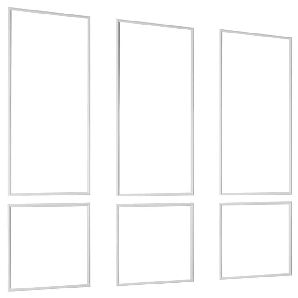 VEVOR Wall Molding 3 Pack, Wainscoting Panels Kit, Lightweight Paintable Polystyrene, Easy to Install, Waterproof Accent Wall Trim for Interior Décor Living Room, Bedroom, White (24x54 + 24x24 in)