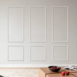 VEVOR Wall Molding 3 Pack, Wainscoting Panels Kit, Lightweight Paintable Polystyrene, Easy to Install, Waterproof Accent Wall Trim for Interior Décor Living Room, Bedroom, White (24x54 + 24x24 in)