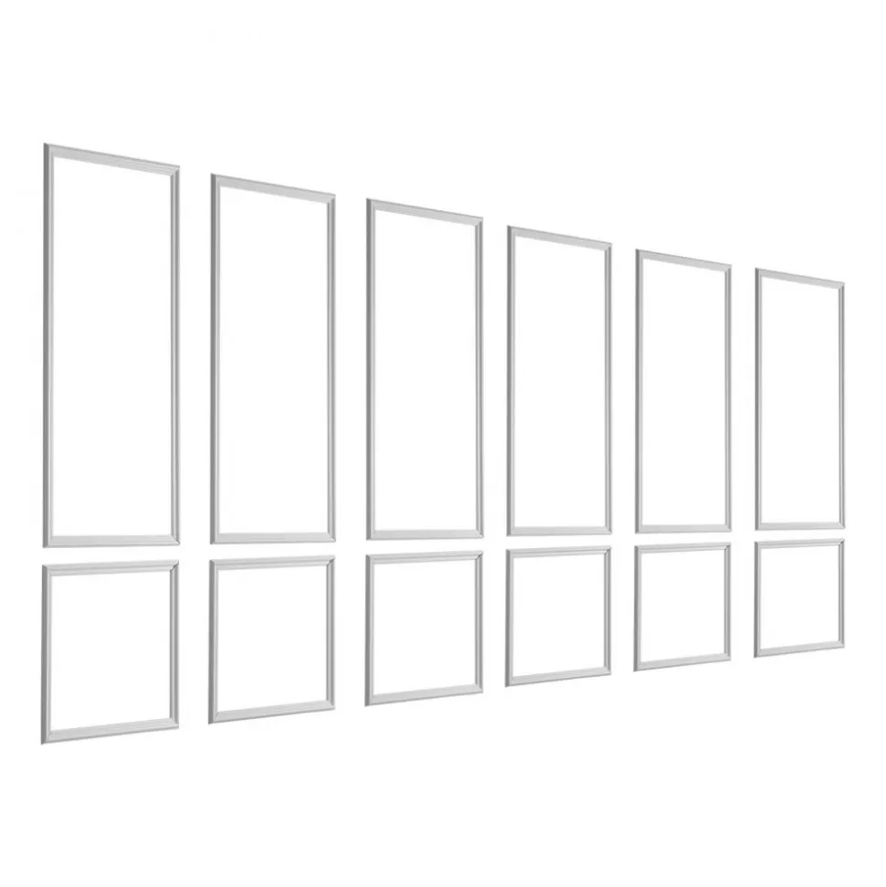 VEVOR Wall Molding 6 Pack, Wainscoting Panels Kit, Lightweight Paintable Polystyrene, Easy to Install, Waterproof Accent Wall Trim for Interior Décor Living Room, Bedroom, White (24x54 + 24x24 in)