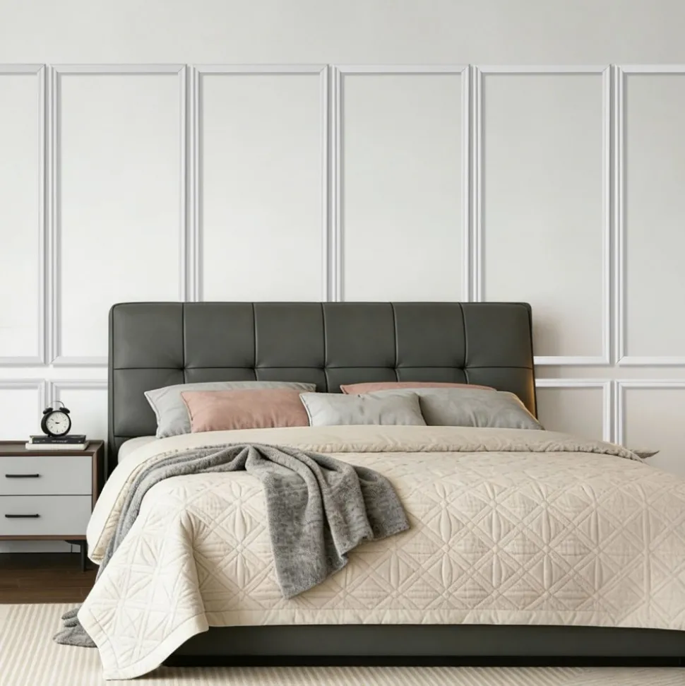VEVOR Wall Molding 6 Pack, Wainscoting Panels Kit, Lightweight Paintable Polystyrene, Easy to Install, Waterproof Accent Wall Trim for Interior Décor Living Room, Bedroom, White (24x54 + 24x24 in)