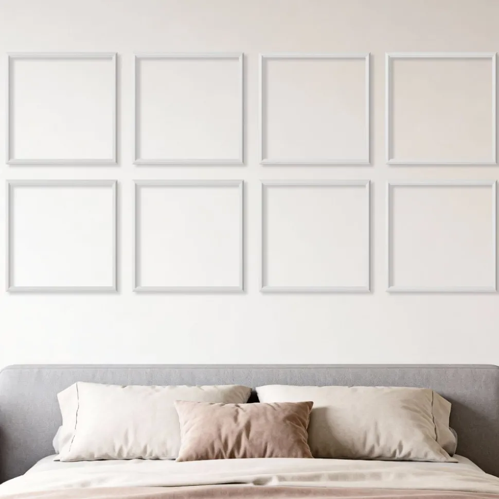 VEVOR Wall Molding 12 Pack, 20 x 20 in Wainscoting Panels Kit, Lightweight Paintable Polystyrene, Easy to Install, Waterproof Accent Wall Trim for Interior Décor Living Room, Bedroom, Home, White