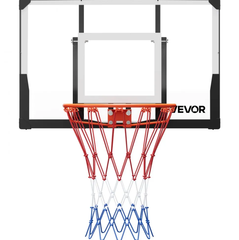 VEVOR Wall Mount Basketball Hoop, 44-inch PC Backboard Mounted Basketball Hoop Outdoor with Solid Steel, 0.08 inch Thickened Backboard, Thickened Woven Nylon Basketballs Net, Indoor & Outdoor Use
