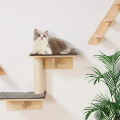 VEVOR Wall Mounted Cat Shelves, Cat Wall Shelves and Perches with Jumping Boards, Â Cat Beds, Hammocks & Cat Tree, Cat Furniture and Shelves up to 40 lbs for Sleeping, Playing, Climbing, Set of 7