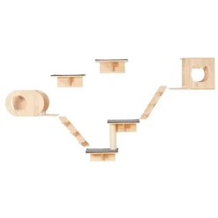 VEVOR Wall Mounted Cat Shelves, Cat Wall Shelves and Perches with Jumping Boards, Cat Beds, Hammocks & Cat Tree, Cat Furniture and Shelves up to 40 lbs for Sleeping, Playing, Climbing, Set of 7