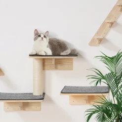 VEVOR Wall Mounted Cat Shelves, Cat Wall Shelves and Perches with Jumping Boards, Cat Beds, Hammocks & Cat Tree, Cat Furniture and Shelves up to 40 lbs for Sleeping, Playing, Climbing, Set of 9