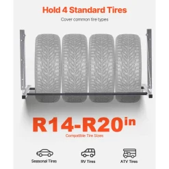 VEVOR Wall Mounted Folding Tire Rack, 32