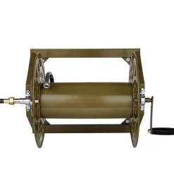 VEVOR Wall Mounted Garden Hose Reel, Holds 200 Feet of 5/8-inch Hose, Outdoor Heavy-Duty Waterhose Holder Winder, with Brass Connector, Decorative Pattern, Bronze Finish, for Backyards and Gardens